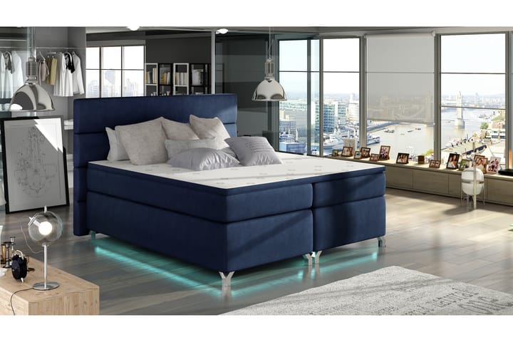 Ramsäng Lolloz 180x200 cm - Blå - Komplett sängpaket - Kontinentalsäng