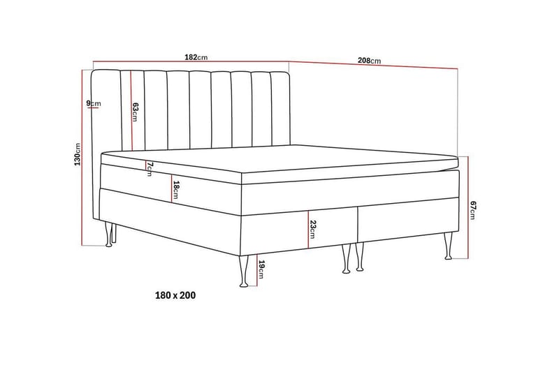 Komplett Sängpaket Romance High 180x200 cm - Beige - Möbler - Säng - Kontinentalsäng