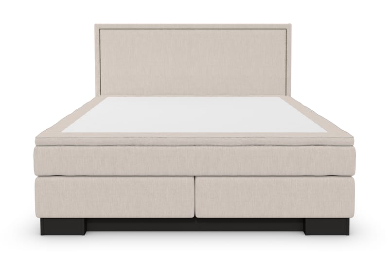 Komplett Sängpaket Romance Lyx 160x200 Cesaro Sänggavel Rak - Beige - Kontinentalsäng - Dubbelsäng - Komplett sängpaket