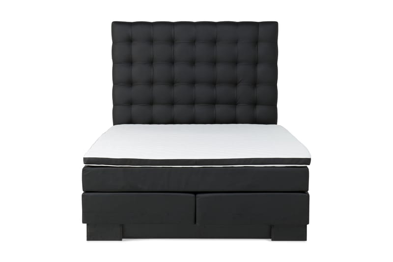 Komplett Sängpaket Romance Lyx 160x200 Konstläder Sockel - Svart - Komplett sängpaket - Kontinentalsäng - Dubbelsäng