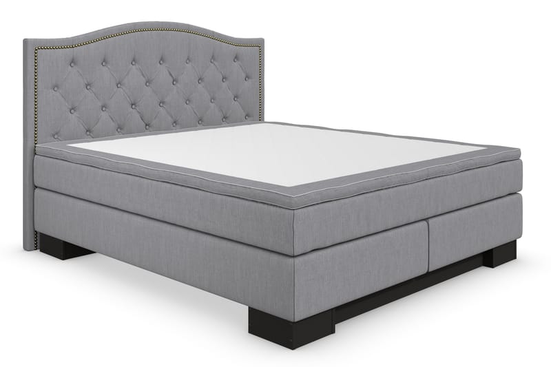 Komplett Sängpaket Romance Lyx 160x210 Cesaro Gavel Toppad - Ljusgrå - Kontinentalsäng - Dubbelsäng - Komplett sängpaket