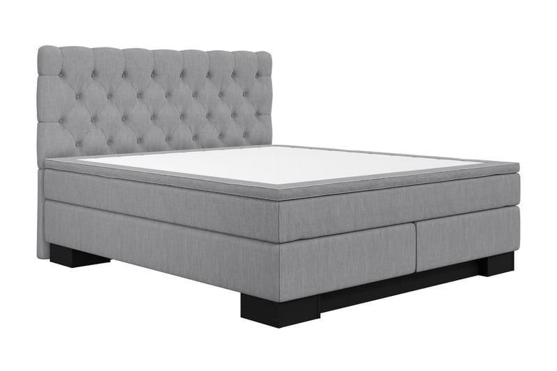 Komplett Sängpaket Romance Lyx 210x210 - Ljusgrå - Kontinentalsäng - Dubbelsäng - Komplett sängpaket