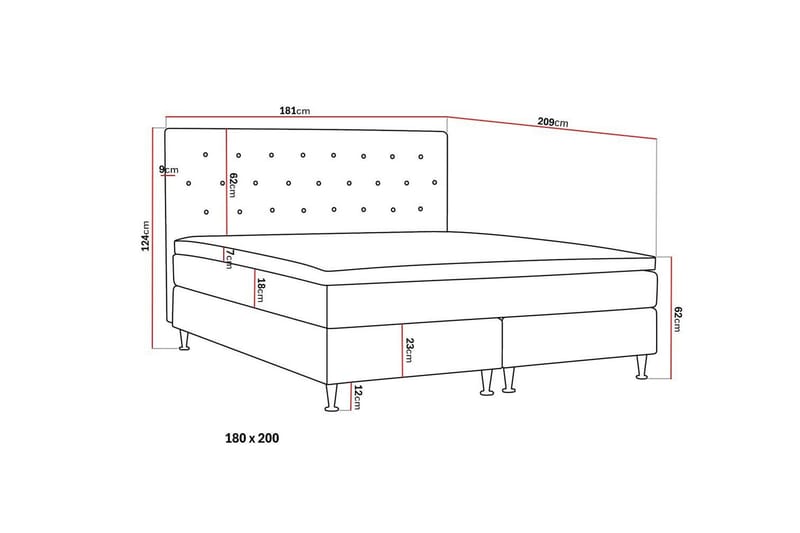 Komplett Sängpaket Romance Plus 180x200 cm - Antracit - Möbler - Säng - Kontinentalsäng
