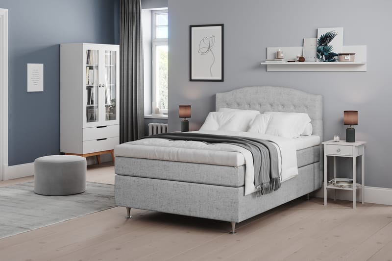 Sängpaket Abelie 120x200 Fast - Ljusgrå - Möbler - Säng - Kontinentalsäng