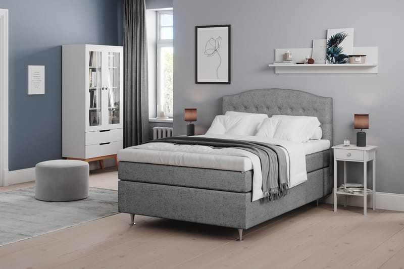 Sängpaket Abelie 120x200 Medium - Grå - Möbler - Säng - Kontinentalsäng