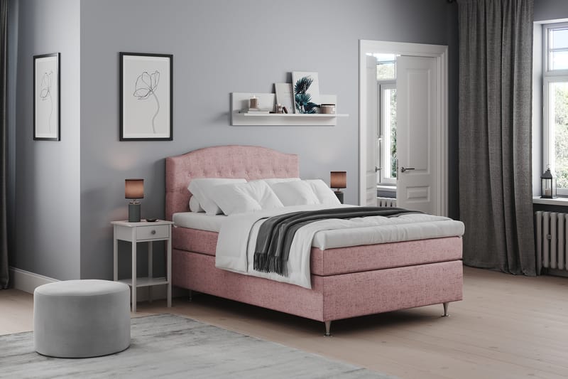 Sängpaket Abelie 140x200 Medium - Rosa - Möbler - Säng - Kontinentalsäng