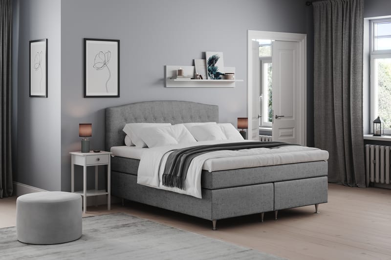 Sängpaket Abelie 160x200 Fast - Grå - Möbler - Säng - Kontinentalsäng