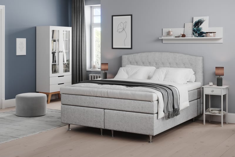 Sängpaket Abelie 160x200 Fast - Ljusgrå - Möbler - Säng - Kontinentalsäng