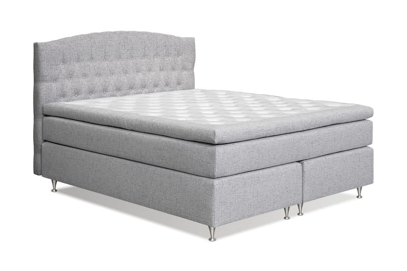 Sängpaket Abelie 160x200 Fast/Medium - Ljusgrå - Kontinentalsäng - Dubbelsäng - Komplett sängpaket