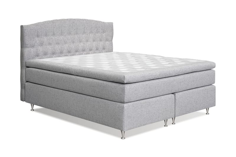 Sängpaket Abelie 180x200 Fast/Medium - Ljusgrå - Kontinentalsäng - Dubbelsäng - Komplett sängpaket