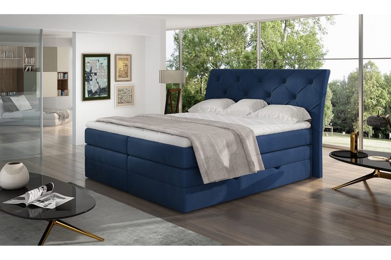 Sängpaket Aubenas 140x200 cm - Blå - Komplett sängpaket