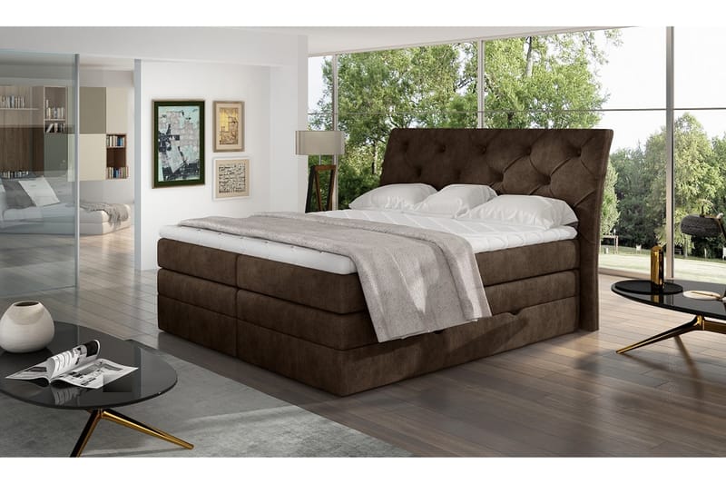 Sängpaket Aubenas 140x200 cm - Brun - Möbler - Säng - Komplett sängpaket