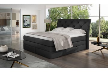 Sängpaket Aubenas 140x200 cm - Läder/Svart - Möbler - Säng - Komplett sängpaket