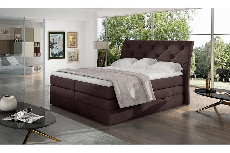 Sängpaket Aubenas 160x200 cm - Brun - Komplett sängpaket