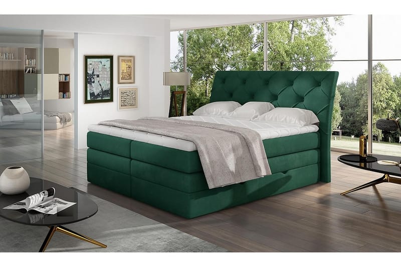 Sängpaket Aubenas 180x200 cm - Grön - Komplett sängpaket
