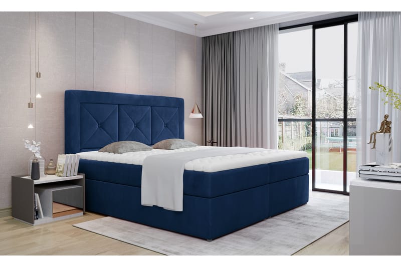 Sängpaket Cataloba 140x200 cm - Blå - Komplett sängpaket
