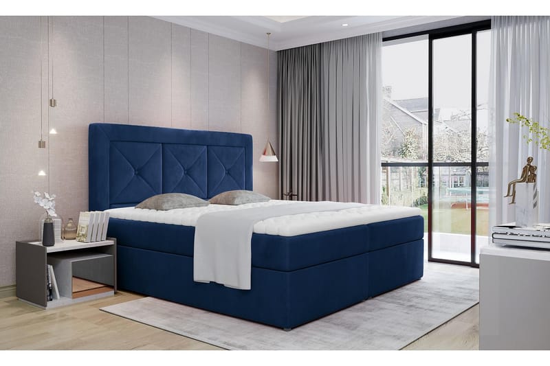 Sängpaket Cataloba 160x200 cm - Blå - Komplett sängpaket