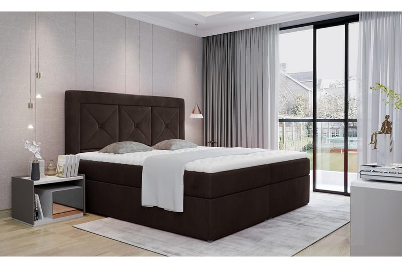 Sängpaket Cataloba 180x200 cm - Brun - Komplett sängpaket