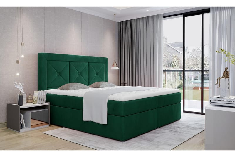 Sängpaket Cataloba 180x200 cm - Grön - Komplett sängpaket