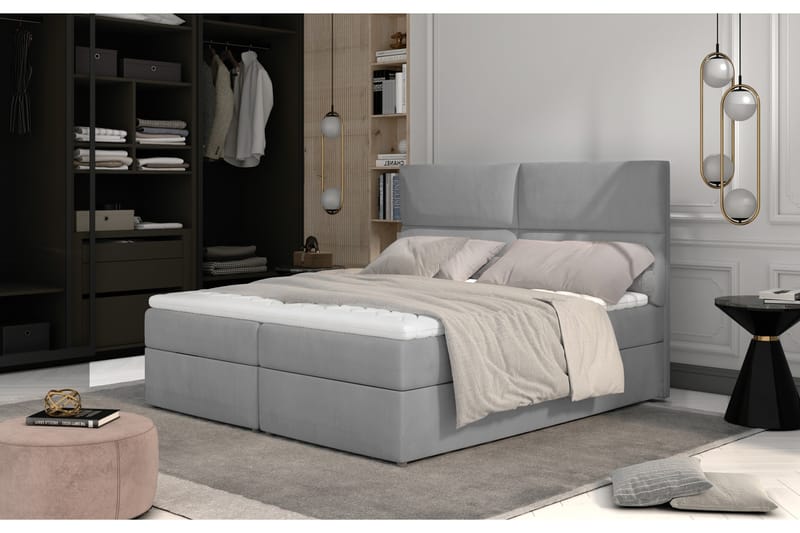 Sängpaket Epenede 140x200 cm - Grå - Komplett sängpaket