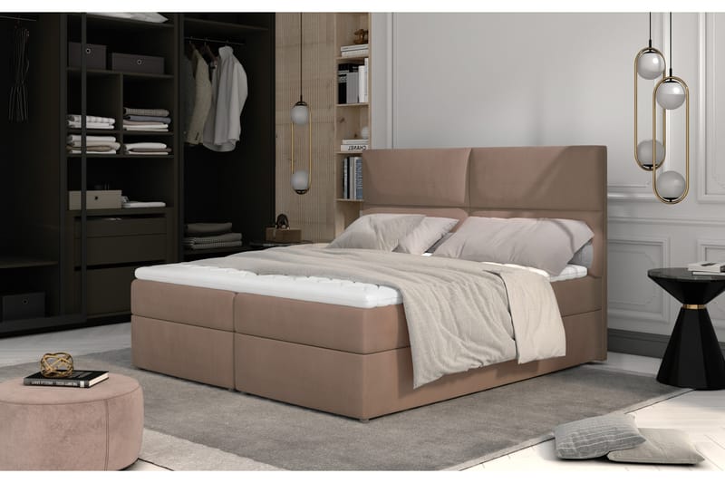 Sängpaket Epenede 140x200 cm - Ljusbrun - Komplett sängpaket
