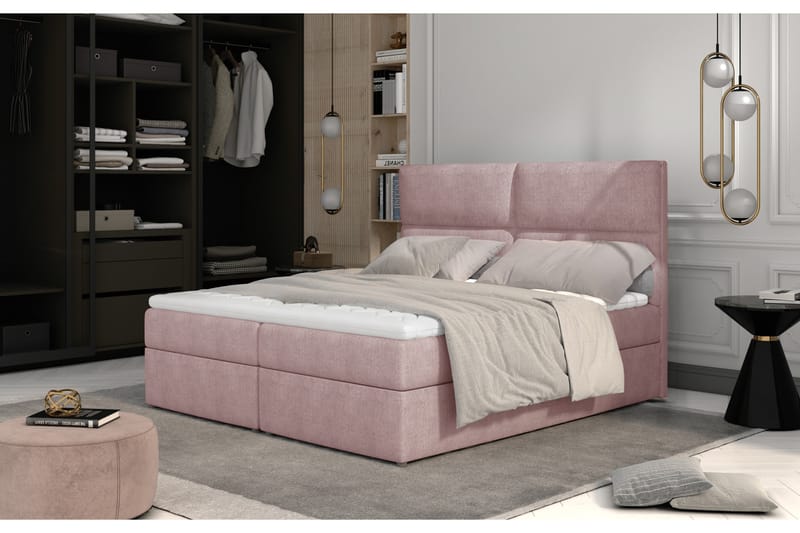 Sängpaket Epenede 140x200 cm - Ljusrosa - Komplett sängpaket