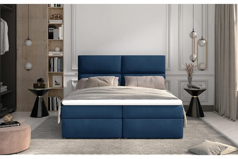 Sängpaket Epenede 160x200 cm - Blå - Komplett sängpaket