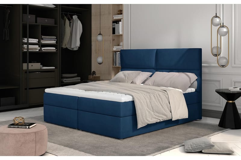 Sängpaket Epenede 160x200 cm - Blå - Komplett sängpaket