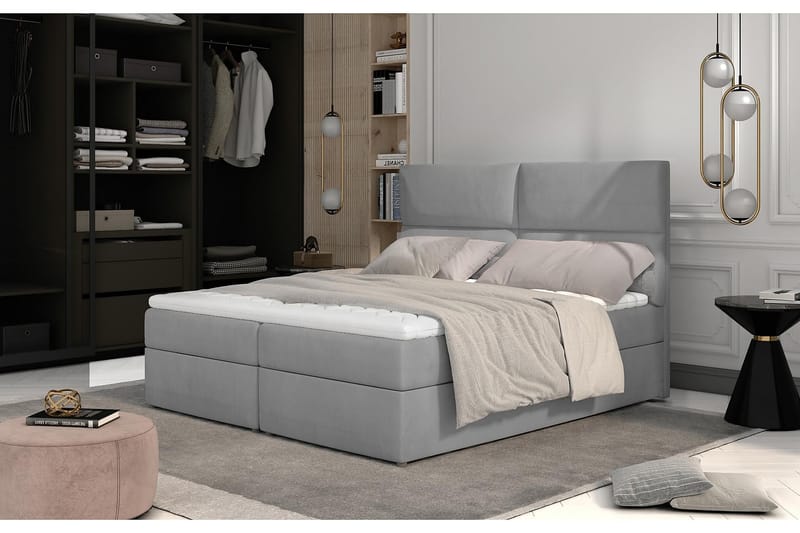 Sängpaket Epenede 160x200 cm - Grå - Komplett sängpaket