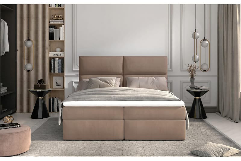 Sängpaket Epenede 160x200 cm - Ljusbrun - Komplett sängpaket
