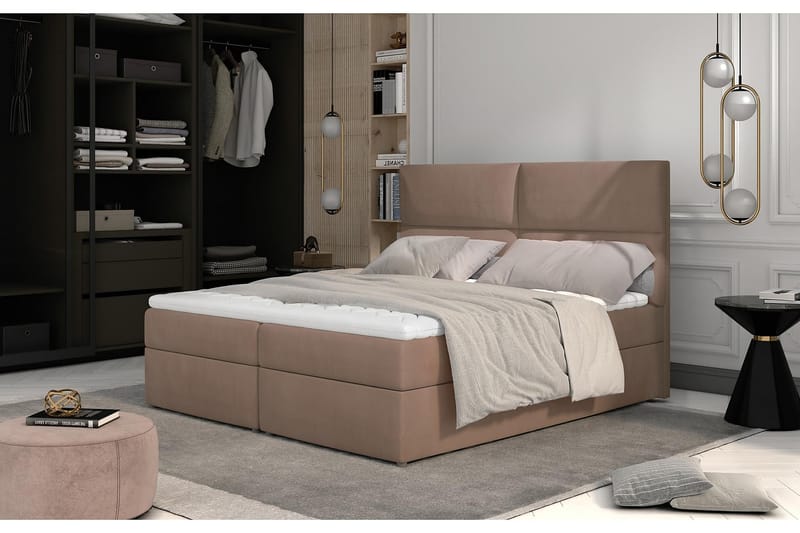 Sängpaket Epenede 160x200 cm - Ljusbrun - Komplett sängpaket