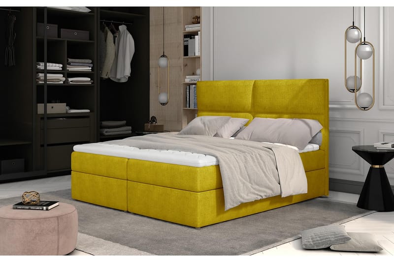 Sängpaket Epenede 180x200 cm - Gul - Möbler - Säng - Komplett sängpaket