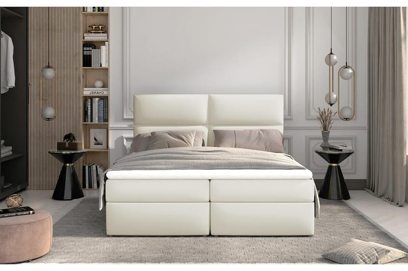 Sängpaket Epenede 180x200 cm - Läder/Beige - Komplett sängpaket