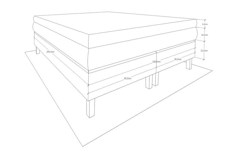 Sängpaket Kontinentalsäng Candela 160x200 - Ljusgrå - Möbler - Säng - Kontinentalsäng