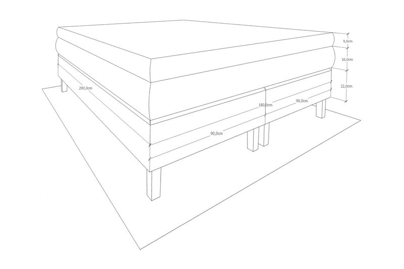 Sängpaket Kontinentalsäng Candela 180x200 - Ljusgrå - Kontinentalsäng - Dubbelsäng - Komplett sängpaket