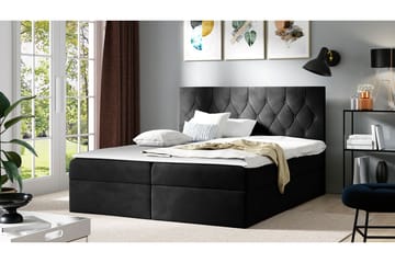 Sängpaket Kontinentalsäng Kanwar 140x200 cm med Förvaring - Svart - Möbler - Säng - Komplett sängpaket