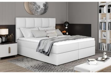 Sängpaket Loutraki 160x200 cm - Läder/Vit - Möbler - Säng - Komplett sängpaket
