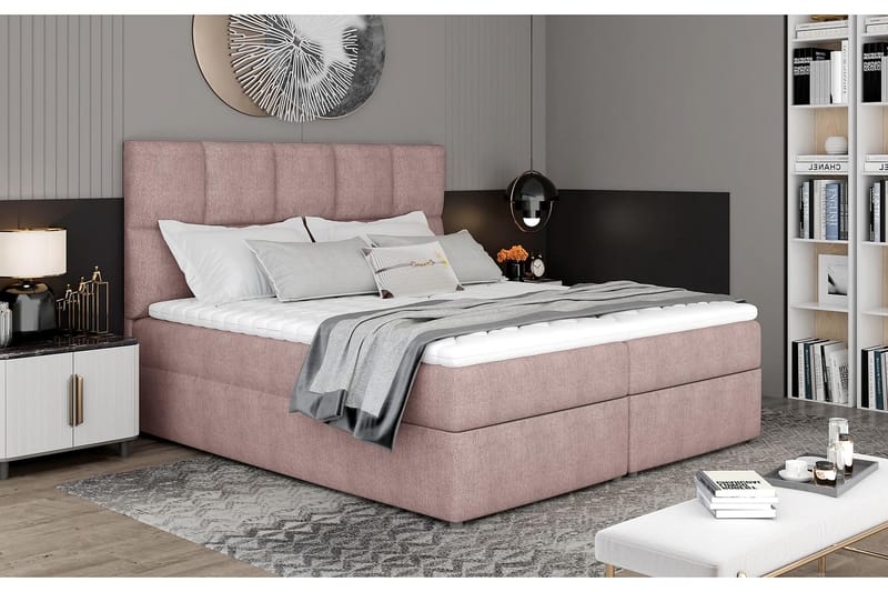 Sängpaket Loutraki 180x200 cm - Ljusrosa - Komplett sängpaket