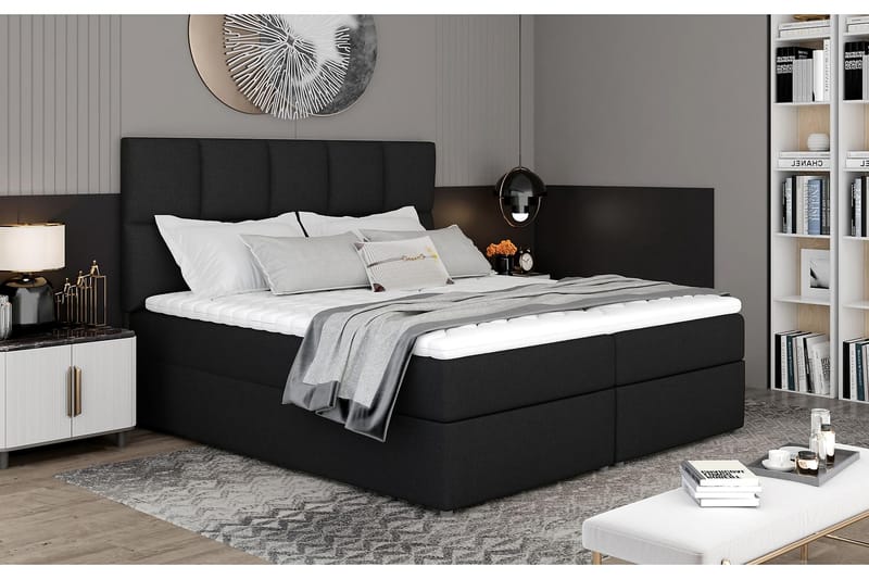 Sängpaket Loutraki 180x200 cm - Svart - Möbler - Säng - Komplett sängpaket