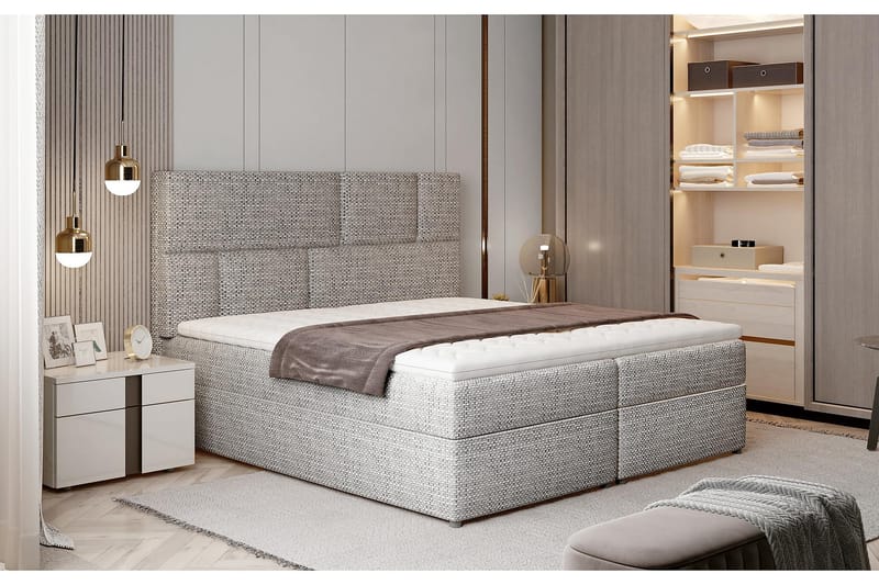 Sängpaket Maiano 160x200 cm - Grå - Komplett sängpaket