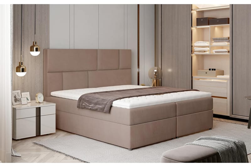 Sängpaket Maiano 180x200 cm - Ljusbrun - Komplett sängpaket