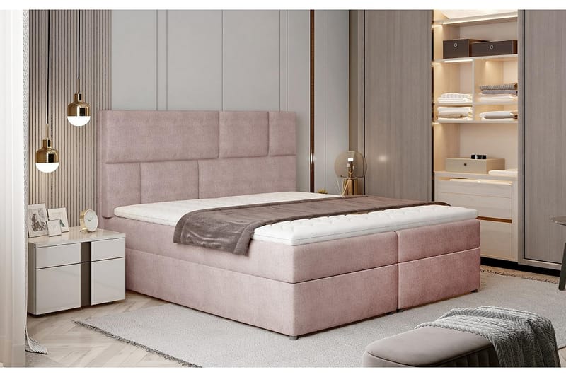 Sängpaket Maiano 180x200 cm - Ljusrosa - Komplett sängpaket