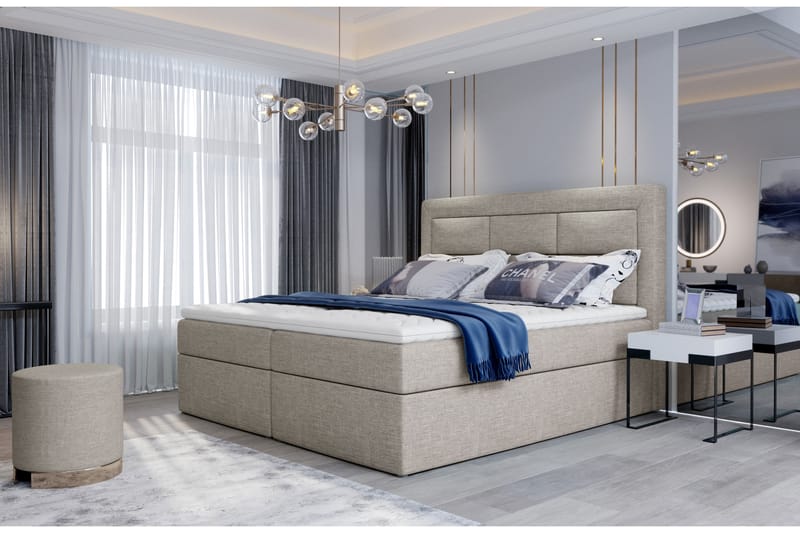 Sängpaket Montalon 140x200 cm - Beige - Komplett sängpaket