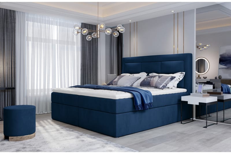 Sängpaket Montalon 140x200 cm - Blå - Möbler - Säng - Komplett sängpaket