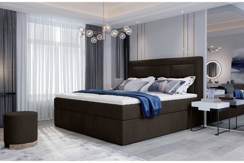 Sängpaket Montalon 140x200 cm - Brun - Komplett sängpaket