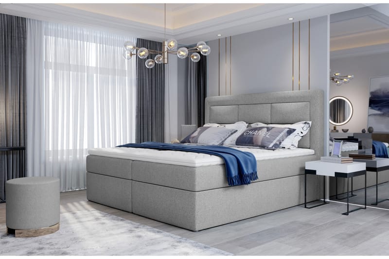 Sängpaket Montalon 140x200 cm - Grå - Möbler - Säng - Komplett sängpaket
