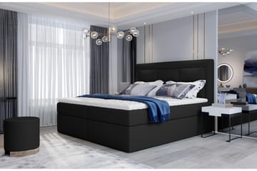 Sängpaket Montalon 140x200 cm - Läder/Svart - Möbler - Säng - Komplett sängpaket