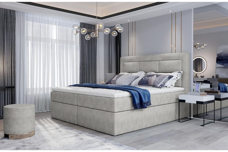Sängpaket Montalon 160x200 cm - Beige - Komplett sängpaket