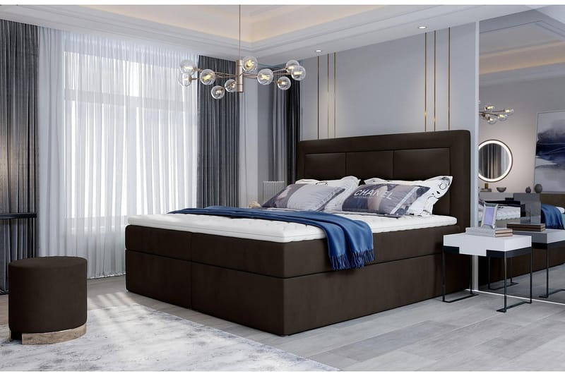 Sängpaket Montalon 160x200 cm - Brun - Komplett sängpaket