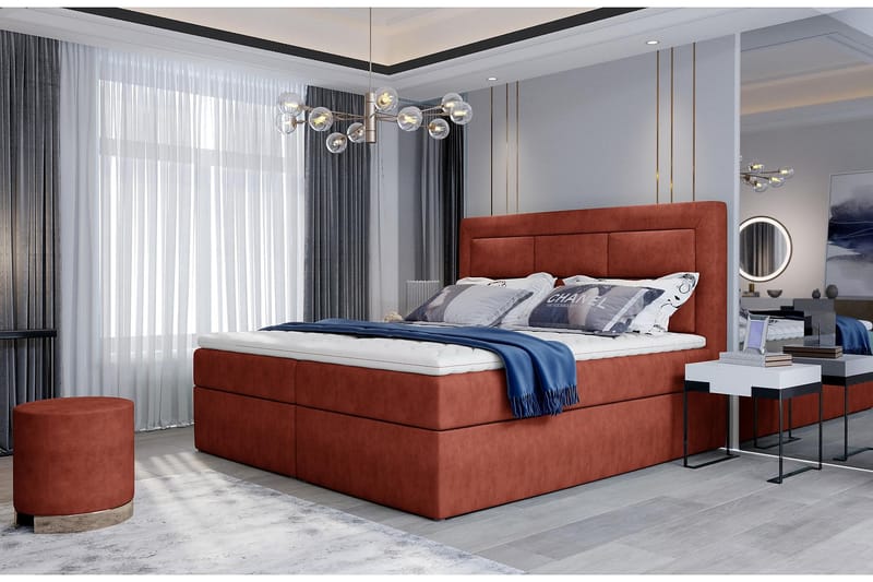 Sängpaket Montalon 160x200 cm - Röd - Komplett sängpaket